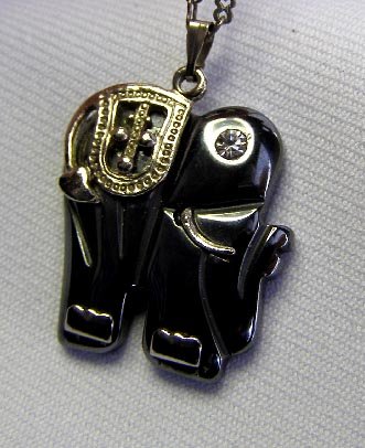 Silver South Asia Hematite Elephant Pendant Necklace
