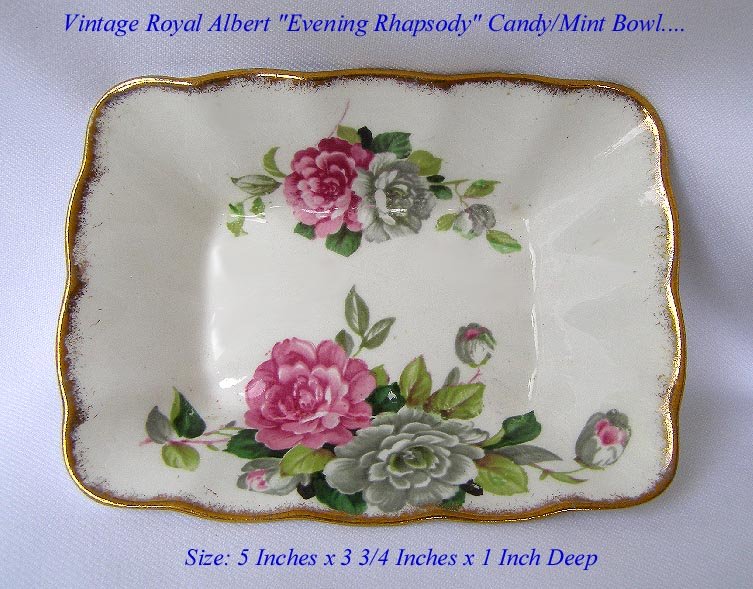 ROYAL ALBERT EVENING RHAPSODY CANDY MINT DISH BOWL ROSE