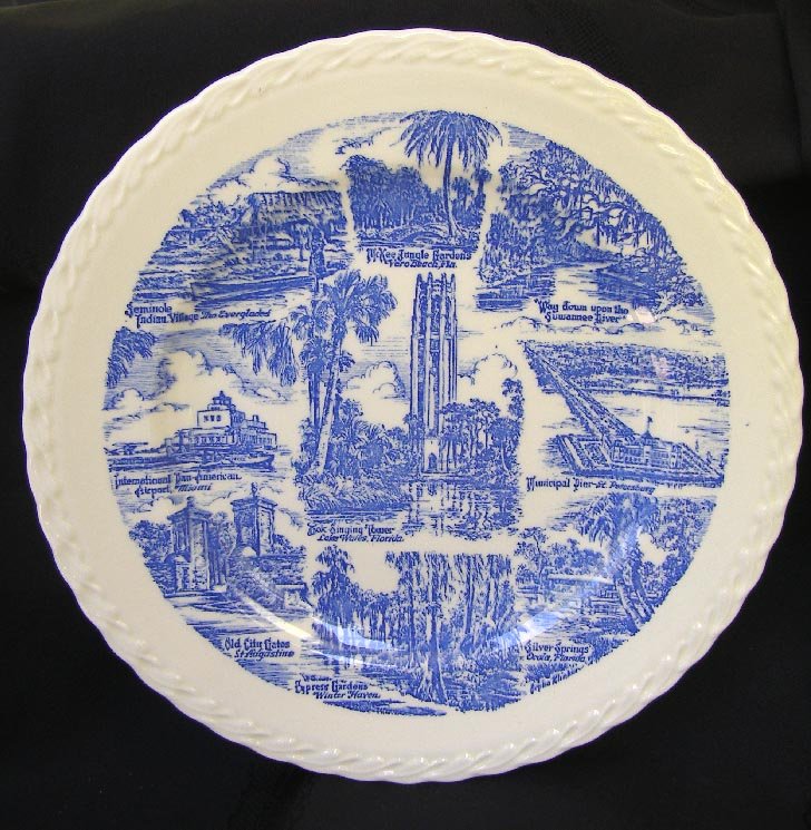 Vintage 1950's Florida Vernon Kilns Souvenir Plate