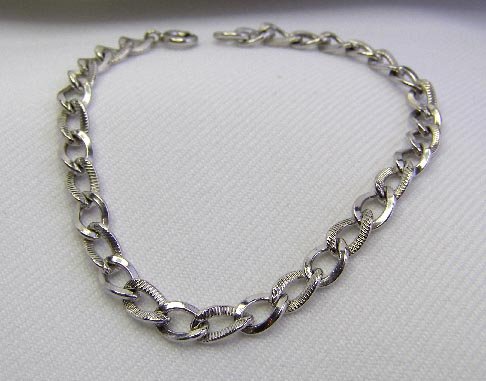 Vintage Sterling Silver Mariner Link Bracelet 7.4 Gm