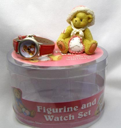 Enesco Cherished Teddies Figurine & Watch "Val" MIB