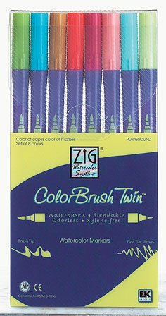 NEW Zig Twin Tip Watercolor Markers 8 Pack PLAYGROUND