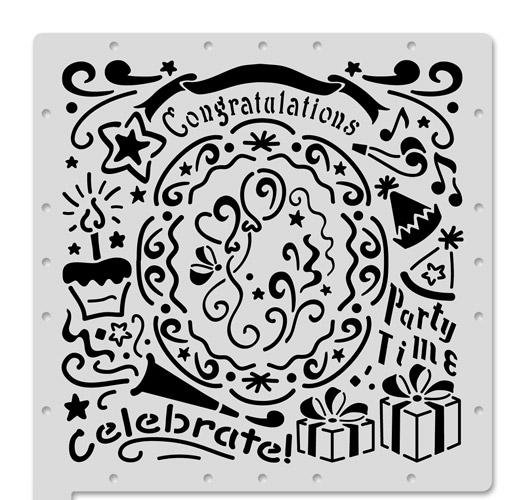 Fiskars 12x12 SCRAPBOSS Embossing Stencil FESTIVE