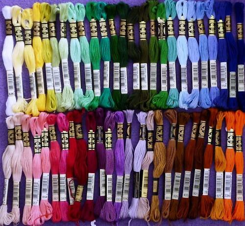 12 Skiens of DMCPearl Cotton 1 Skien of 12 Different Colors