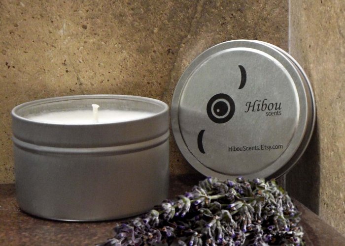 Three Lavender Hibou Candles