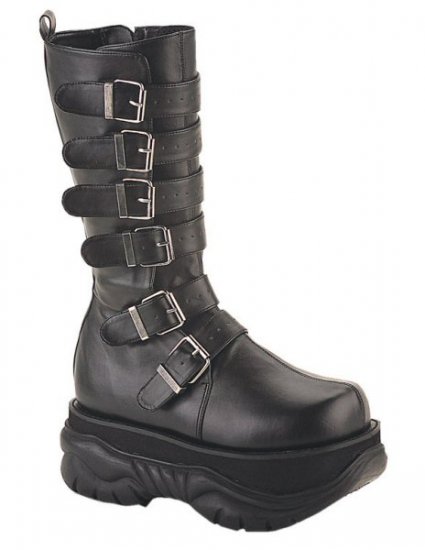 Neptune - Men's Knee High Rubber Soled Buckled Boots