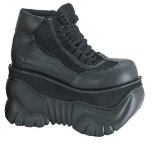 DEMONIA - Men's/Unisex Black Lace Up Platform Shoes