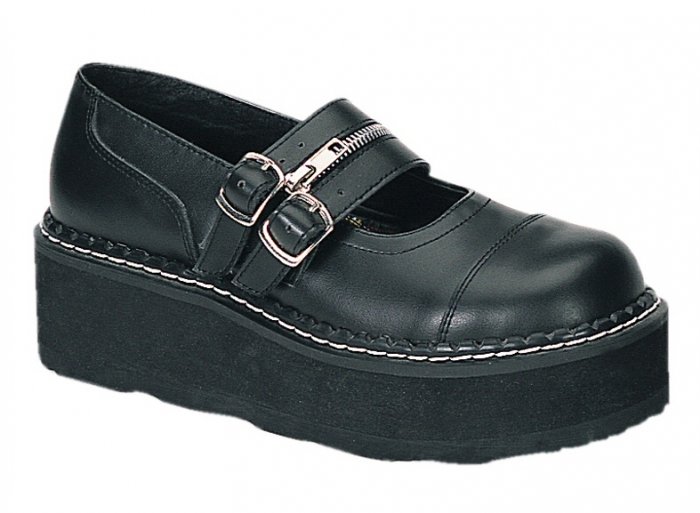 "Emily" - Women's Two Strap Mary Jane Style Shoes with Zipper