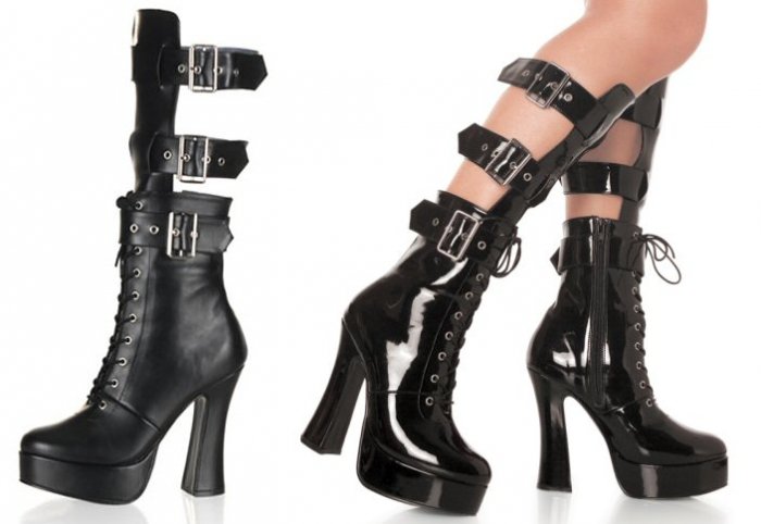Electra - Women's Knee High Boot with Stack Heel and Open Back