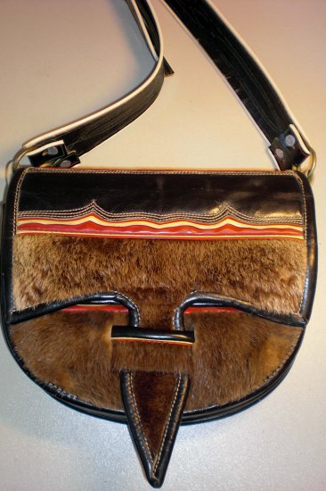 Ecuador One-of-a-Kind Fur/Leather Messenger/Cross body purse