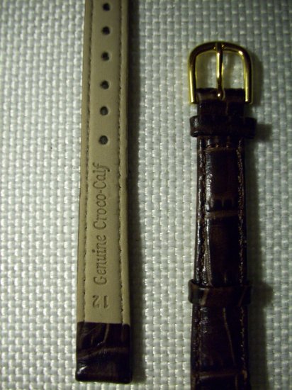 Genuine Croco-Calf BROWN Women's size 12mm