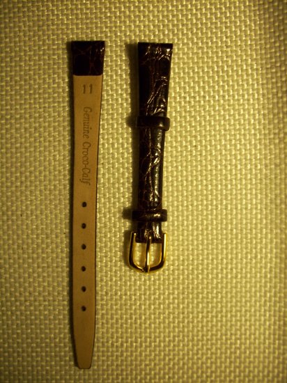 Genuine Croco-Calf BROWN, Women's Size 11mm