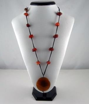 Bohemian Style Natural Red color gemstone Necklace