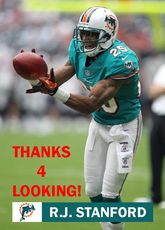 STANFORD 2012 MIAMI DOLPHINS FOOTBALL CARD