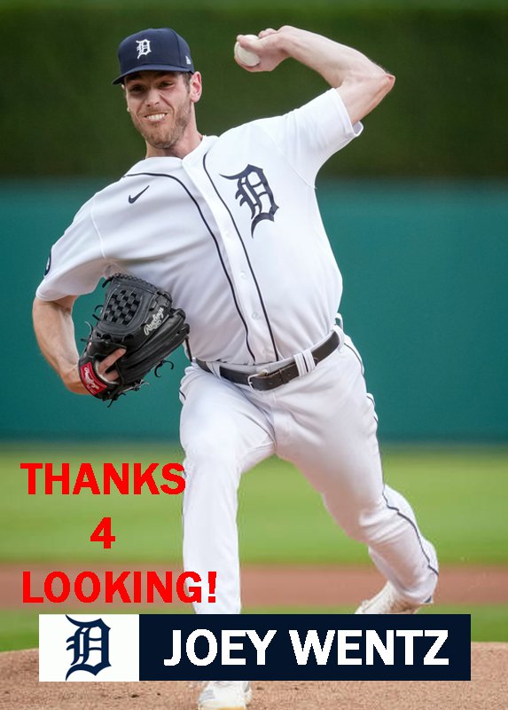 JOEY WENTZ DETROIT TIGERS BASEBALL CARD