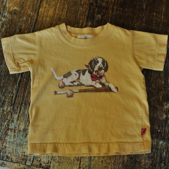 Wes & Willy - Gold Baseball Dog Tee