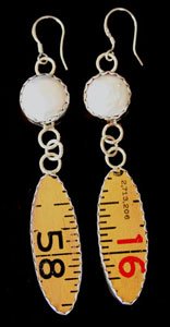 Style RU5 Fresh Water Pear and Ruler Earrings