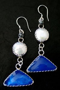 Style EB7 Bowling Ball Earrings with Pearls