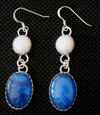 Style EB7 Bowling Ball Earrings with Pearls