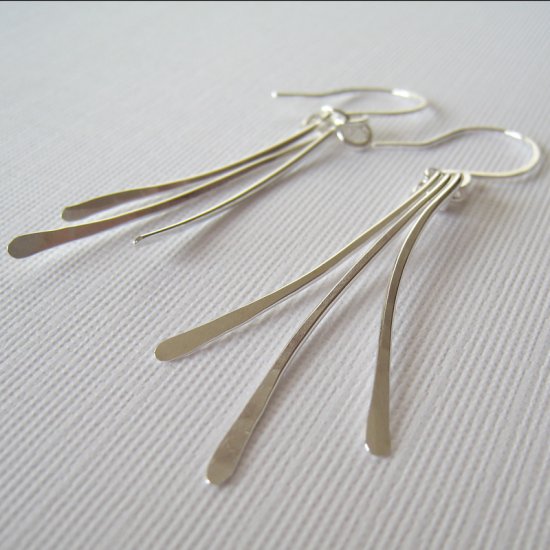 Sterling Silver Earrings - Curved Paddles