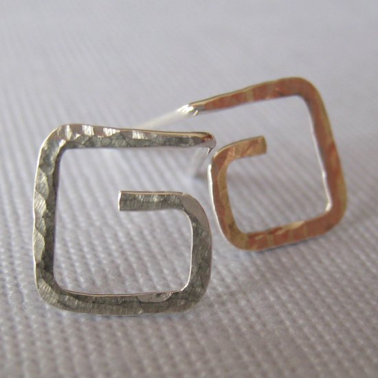 Square Spiral Earrings Sterling Silver