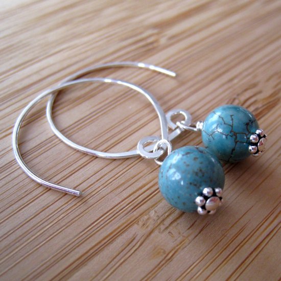 Sterling Silver Turquoise Earrings - Blue River