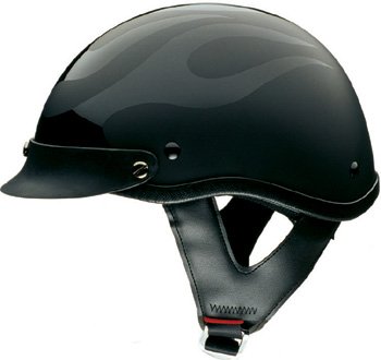 Ghost Flames Motorcycle Half Helmet - DOT Approved
