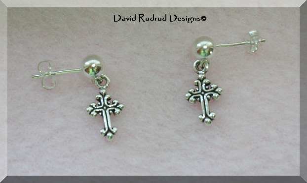 NEW Sterling Silver Cross Post Earrings