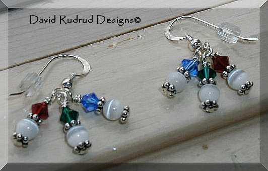 NEW BOUTIQUE Crystal Cluster Earrings Swarovski and Sterling Silver David Rudrud Designs