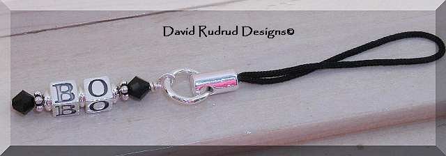 CELL PHONE CHARM custom beaded your initials Swarovski birthstone crystal sterling silver