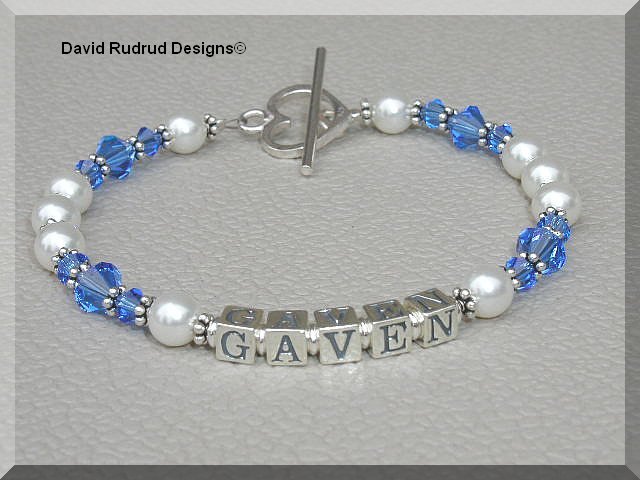 MOTHERS GIFT - Custom One Name Mothers Name Bracelet Sterling Swarovski Crystal