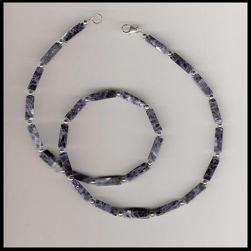 Boutique 16" Sodalite Gemstone Sterling Silver Necklace
