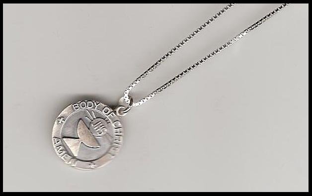 FIRST 1ST COMMUNION Gift NECKLACE STERLING SILVER BOX CHAIN Jewelry
