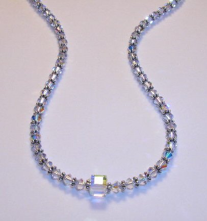Boutique 16 Inch Swarovski Clear Crystal Sterling Silver Necklace