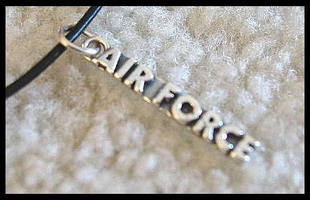 Air Force Necklace Sterling Silver Charm and Leather