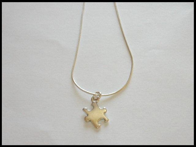 18 Inch Autism Awareness Necklace 100% Sterling Silver