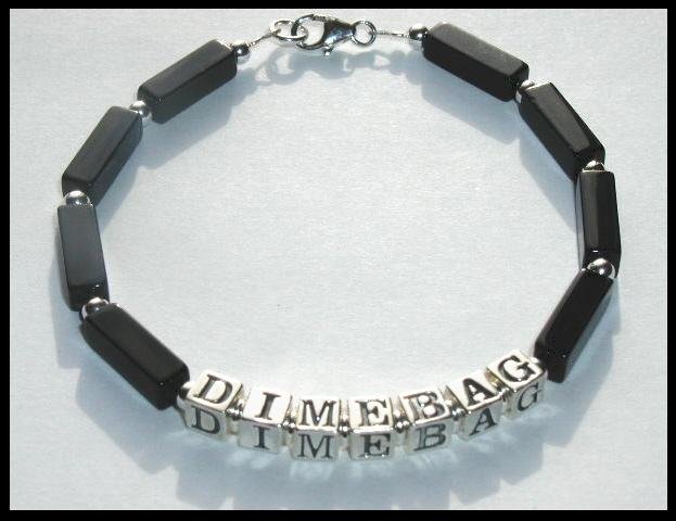 Sale! DIMEBAG DARRELL Memorial Bracelet Sterling Silver Black Onyx