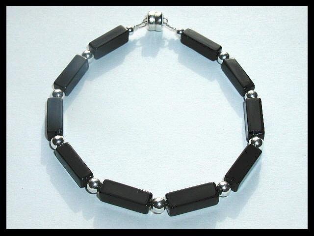 Boutique Black Onyx Sterling Silver "Night On The Town" Bracelet