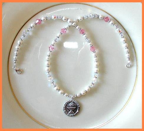 1st First Communion Gift Necklace Sterling Swarovski Crystal and Pearl Jewelry