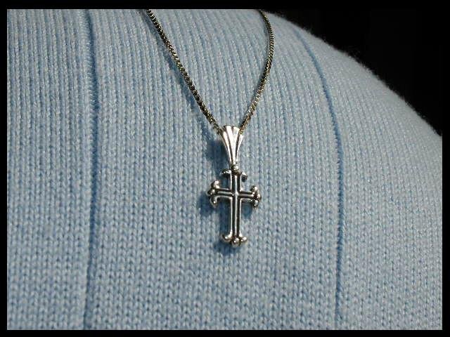 16 Inch Sterling Silver Cross Necklace 1st First Communion Gift Jewelry
