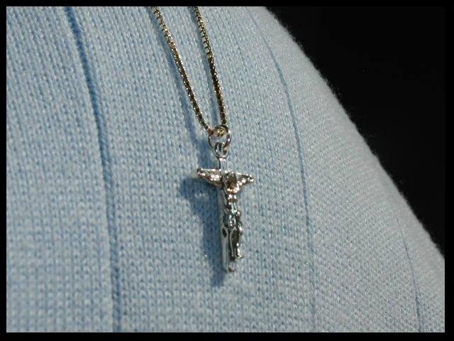16 Inch Sterling Silver Crucifix Necklace Gift Jewelry 1st First Communion