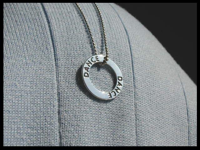 Solid Sterling Silver DANCE Affirmation Charm Necklace 16 In. BALLET TAP JAZZ