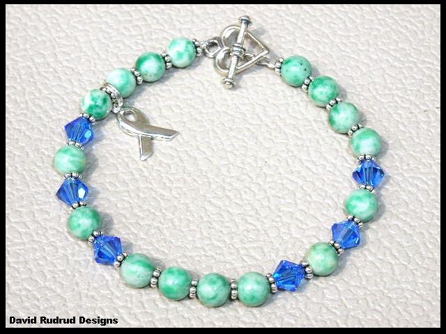 Down Syndrome Awareness Bracelet Gemstone and Swarovski Crystal