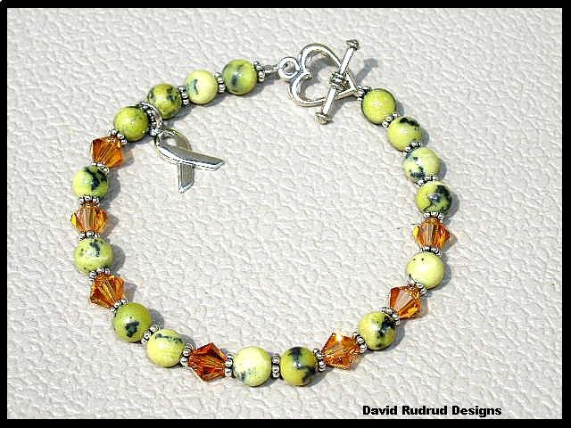 Childhood Cancer Awareness Bracelet Gemstone and Swarovski Crystal