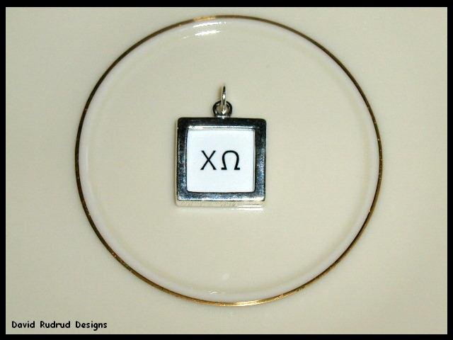 Custom YOUR Sorority Frame Charm Sterling Silver