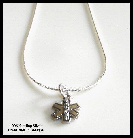 16" Solid Sterling Silver MEDICAL ID TAG Necklace Pendant