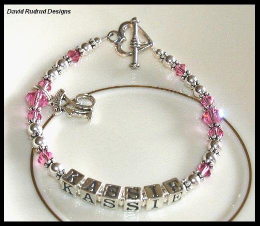 Custom SWEET 16 Girls Name Bracelet Swarovski Crystal and Sterling Silver