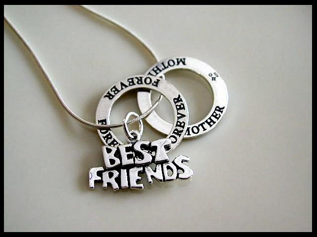 BEST FRIENDS FOREVER MOTHER 18 Inch Solid Sterling Silver Charm Necklace