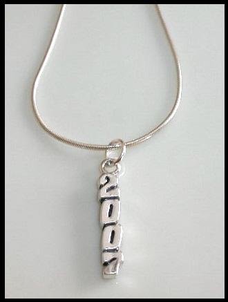 Solid Sterling Silver 2007 GRADUATION Charm Necklace