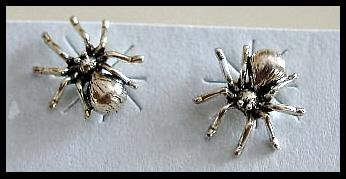 Solid Sterling Silver SPIDER Post earrings